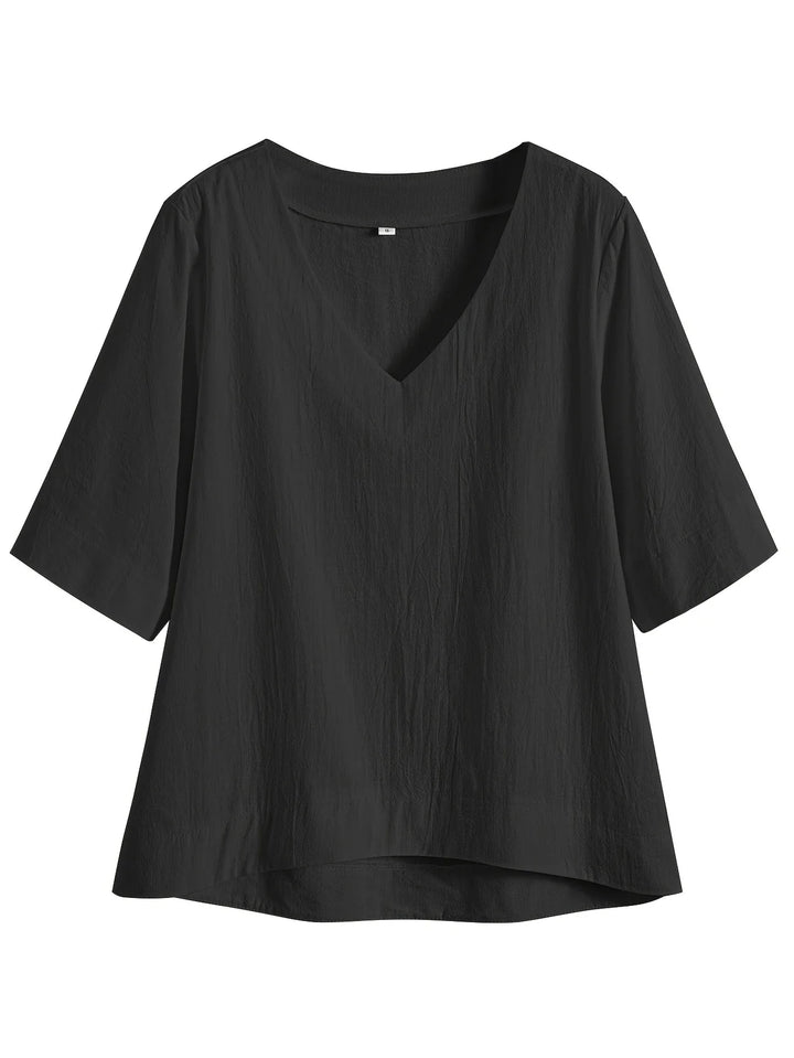 Mattea - Casual Vestibilità Ampia Top Con Scollo a V