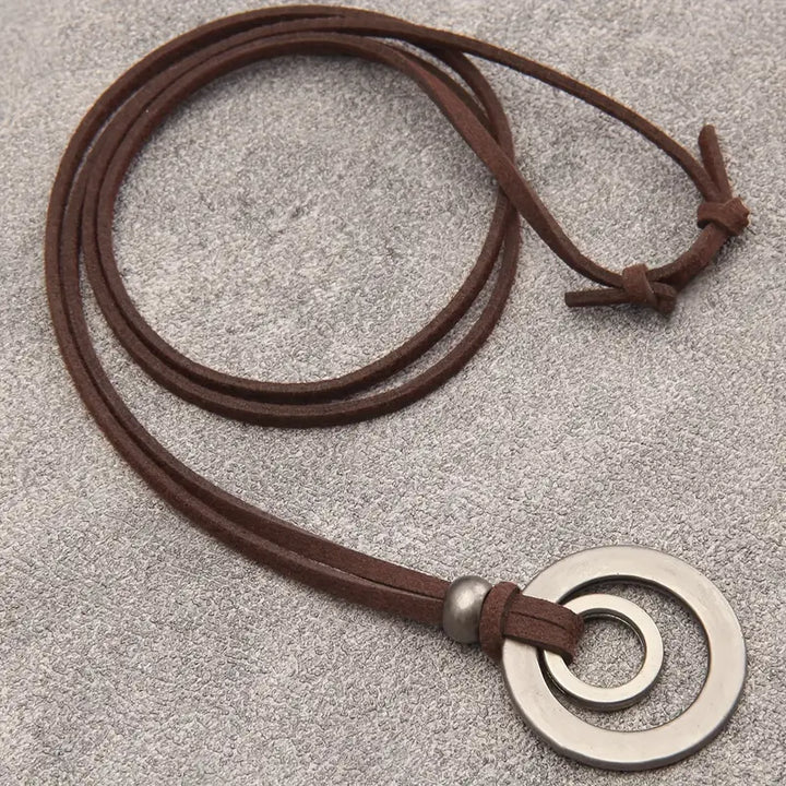 UnityRings - Collana Unisex Con Pendente a Doppio Cerchio