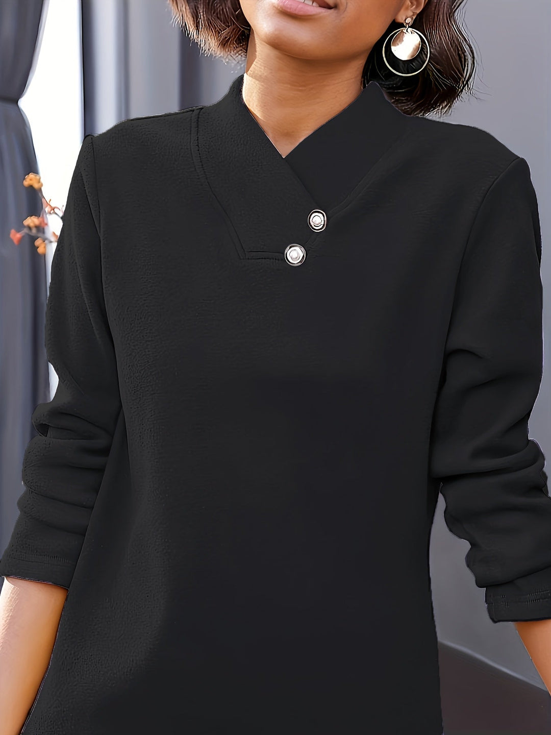 Bonya - Maglia Casual a Maniche Lunghe Con Scollo a V