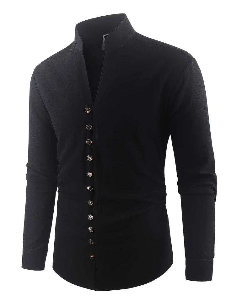 Shayne - Camicia Leggera In Cotone E Lino Con Maniche Lunghe