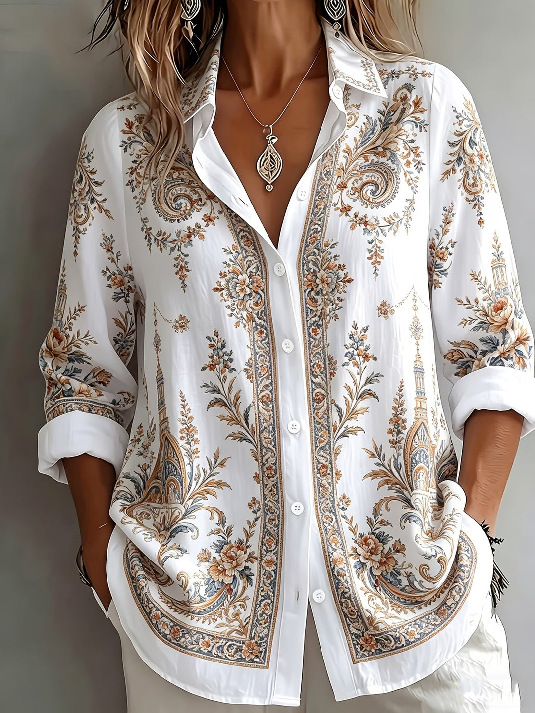 Aldana - Camicia a Maniche Lunghe Con Bottoni