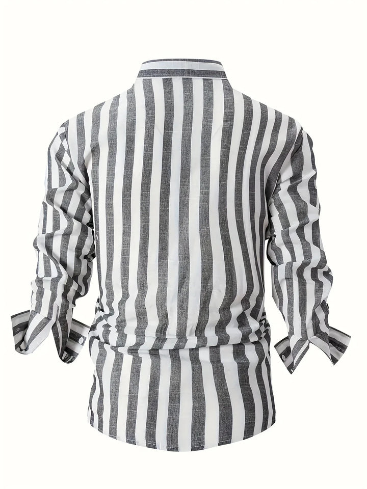 George - Elegante Camicia a Maniche Lunghe a Righe