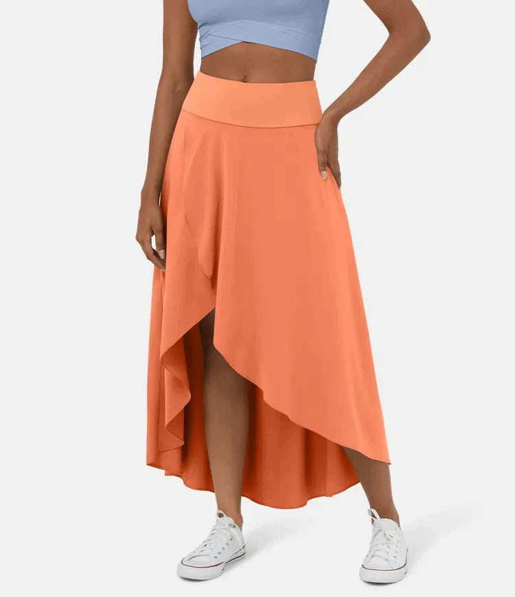 Keisha - Gonna Midi Casual Con Vita Alta E Gonna Svasata Profonda