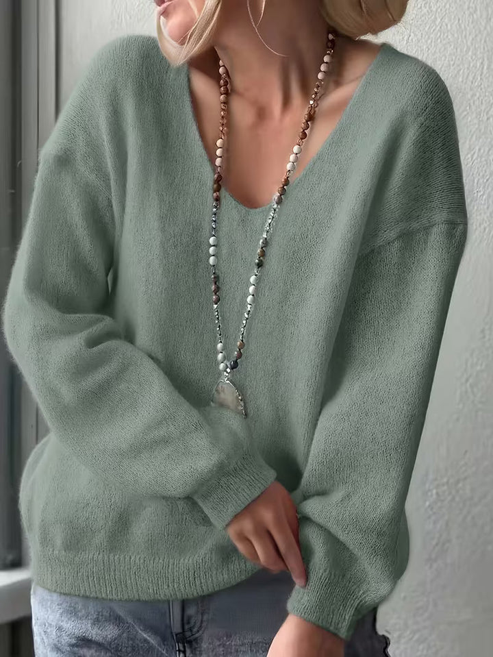 Yalitan - Maglione a Maniche Lunghe con Scollo a V
