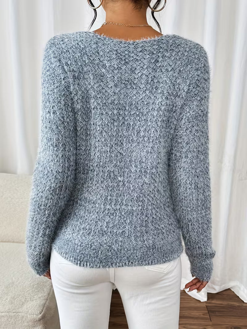 Aderah - Maglione Ampio Con Scollo a V