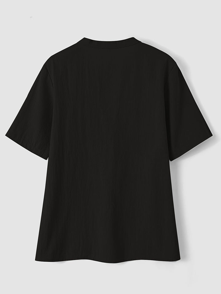 Sharron - Elegante Camicetta Con Scollo a V e Abbottonatura