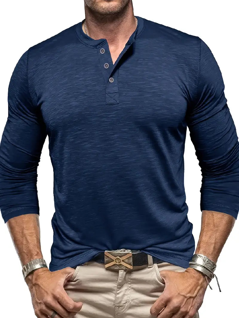 Randell - T-Camicia Casual a Maniche Lunghe