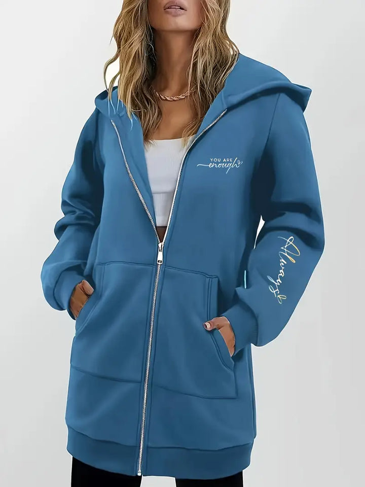 Angeleen - Giacca Con Cappuccio e Zip Con Stampa Geometrica