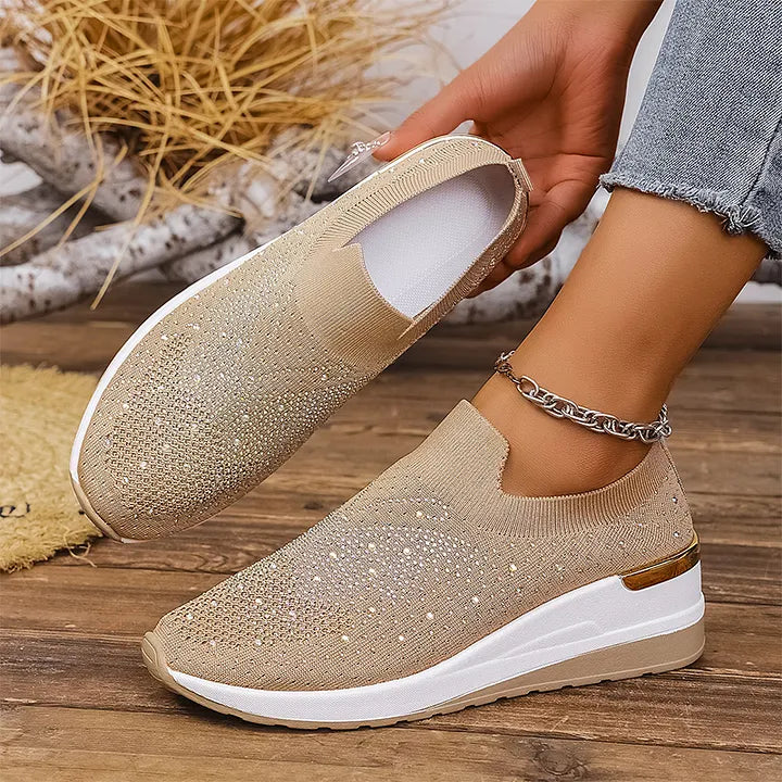 Josia - Sneakers Slip-on Con Motivo a Farfalla in Strass