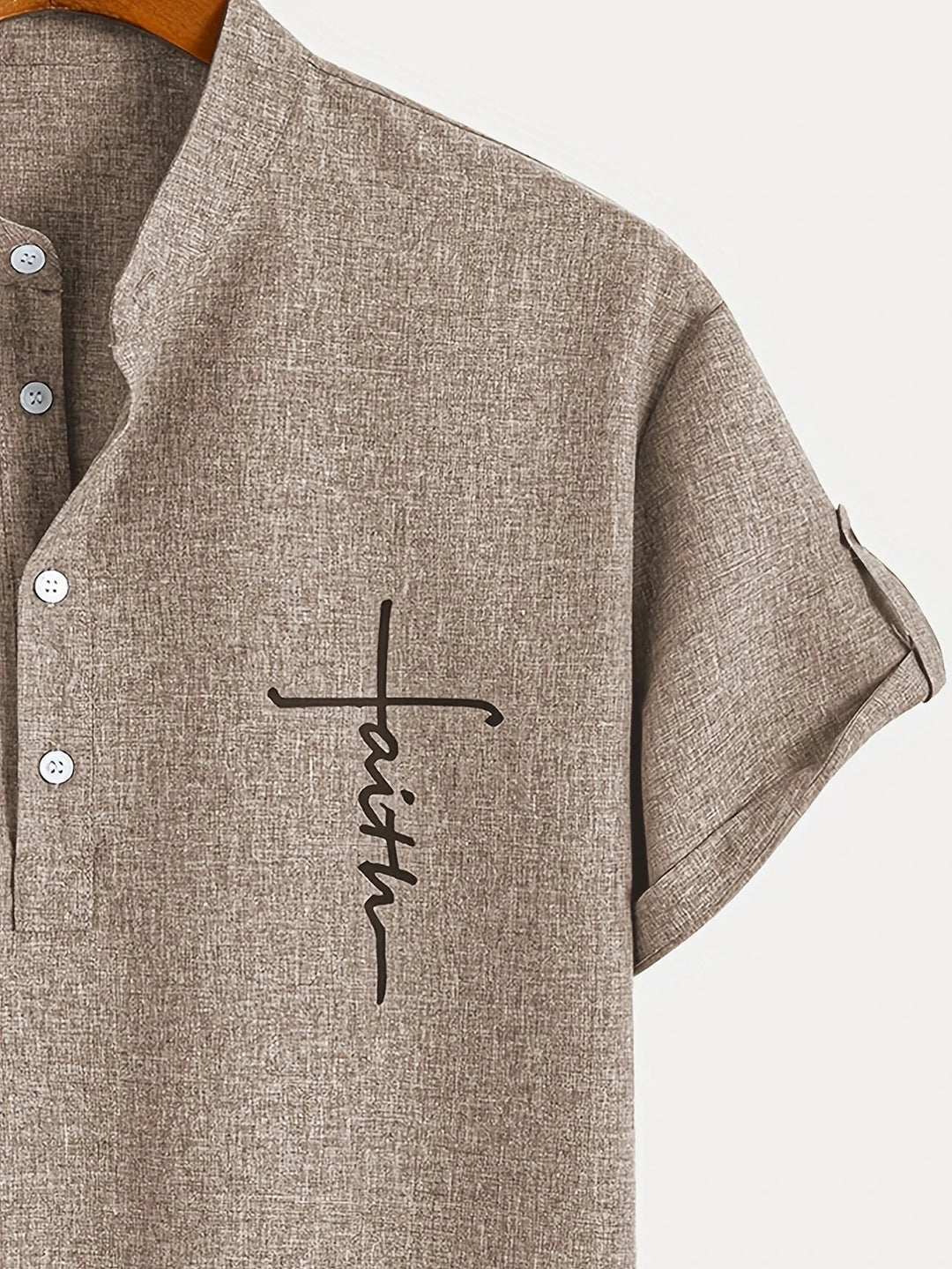 Elliott - Elegante Camicia a Maniche Corte Con Collo Alto
