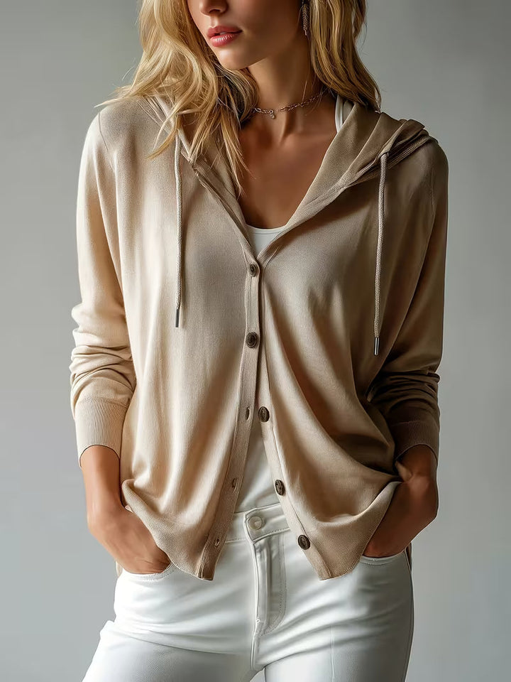 Avila - Cardigan con Cappuccio e Maniche Lunghe