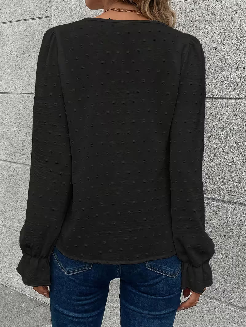 Rejina - Elegante Camicetta Con Colletto in Pizzo