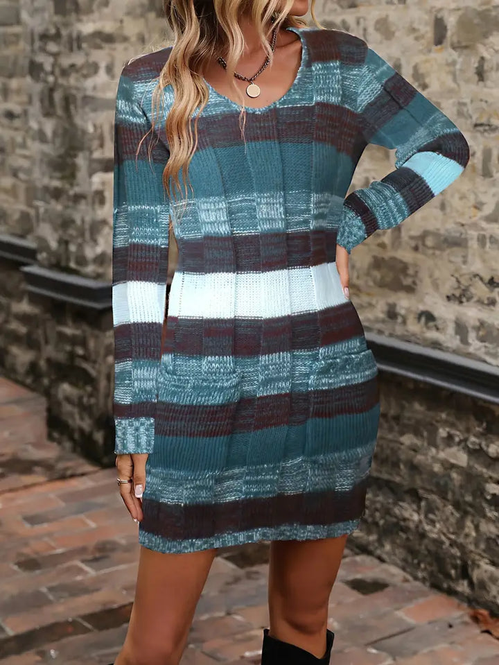 Begum - Abito Casual a Maniche Lunghe Con Maglione Lavorata
