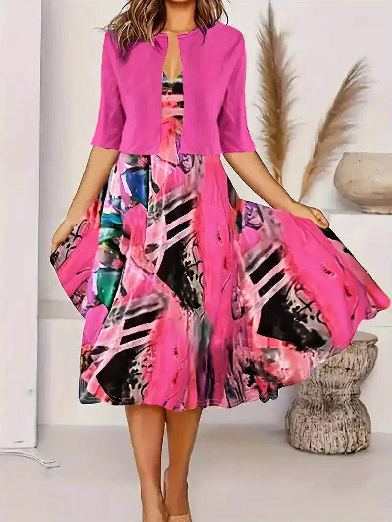 Vainoana - Elegante Completo a Due Pezzi Con Gonna Lunga