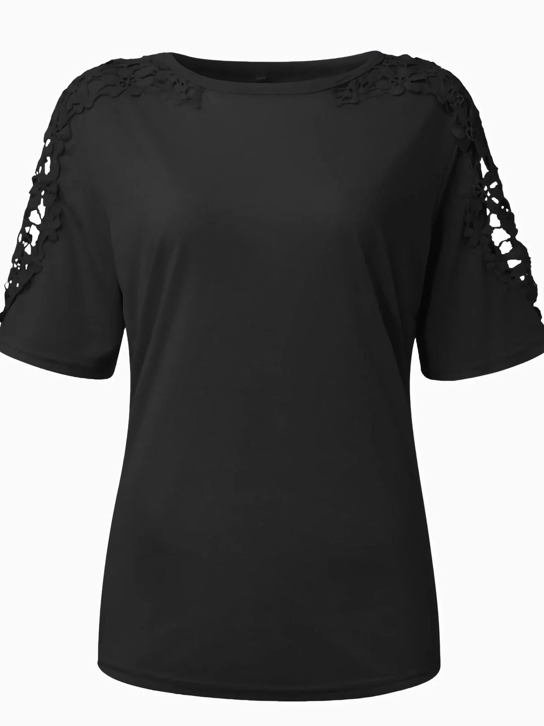 Ancuta - Elegante Maglietta Estiva a Maniche Corte Con Pizzo