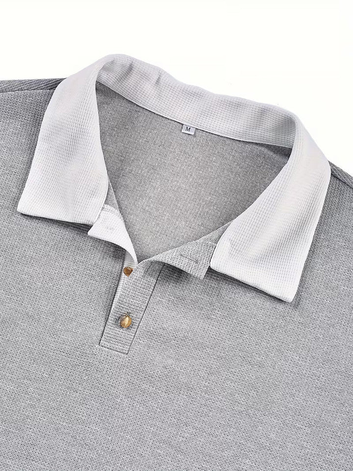 Gennady - Camicia In Maglia Waffle Testurizzata Con Colletto a Contrasto
