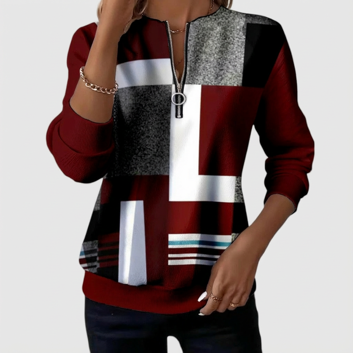 Nivah - Elegante Felpa Con Mezza Zip