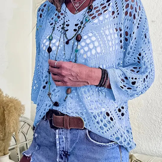 Raissa - Top a Maglia Con Scollo a V