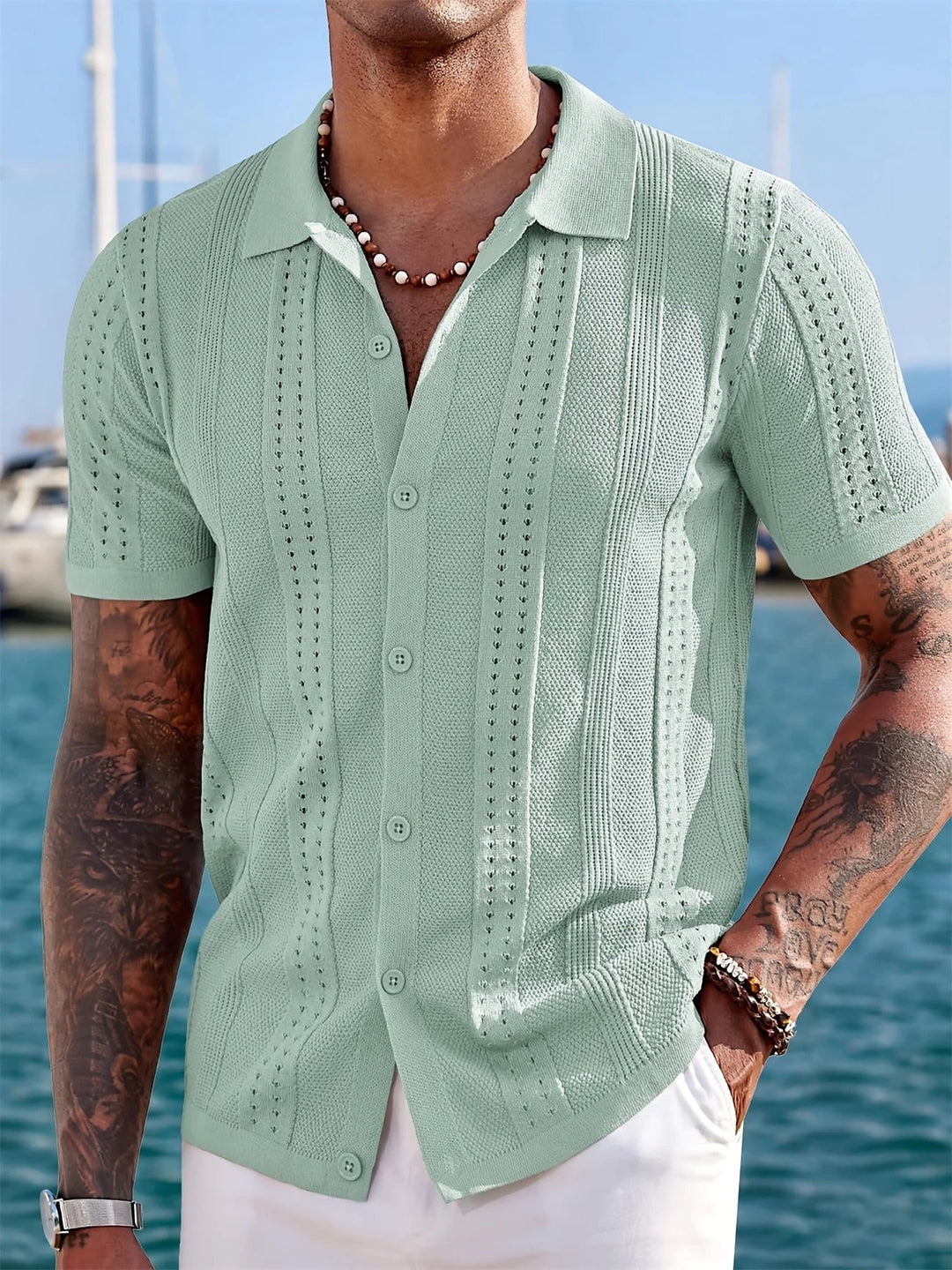 Semyon - Camicia Lavorata A Maglia Con Motivo Intricato Alla Moda