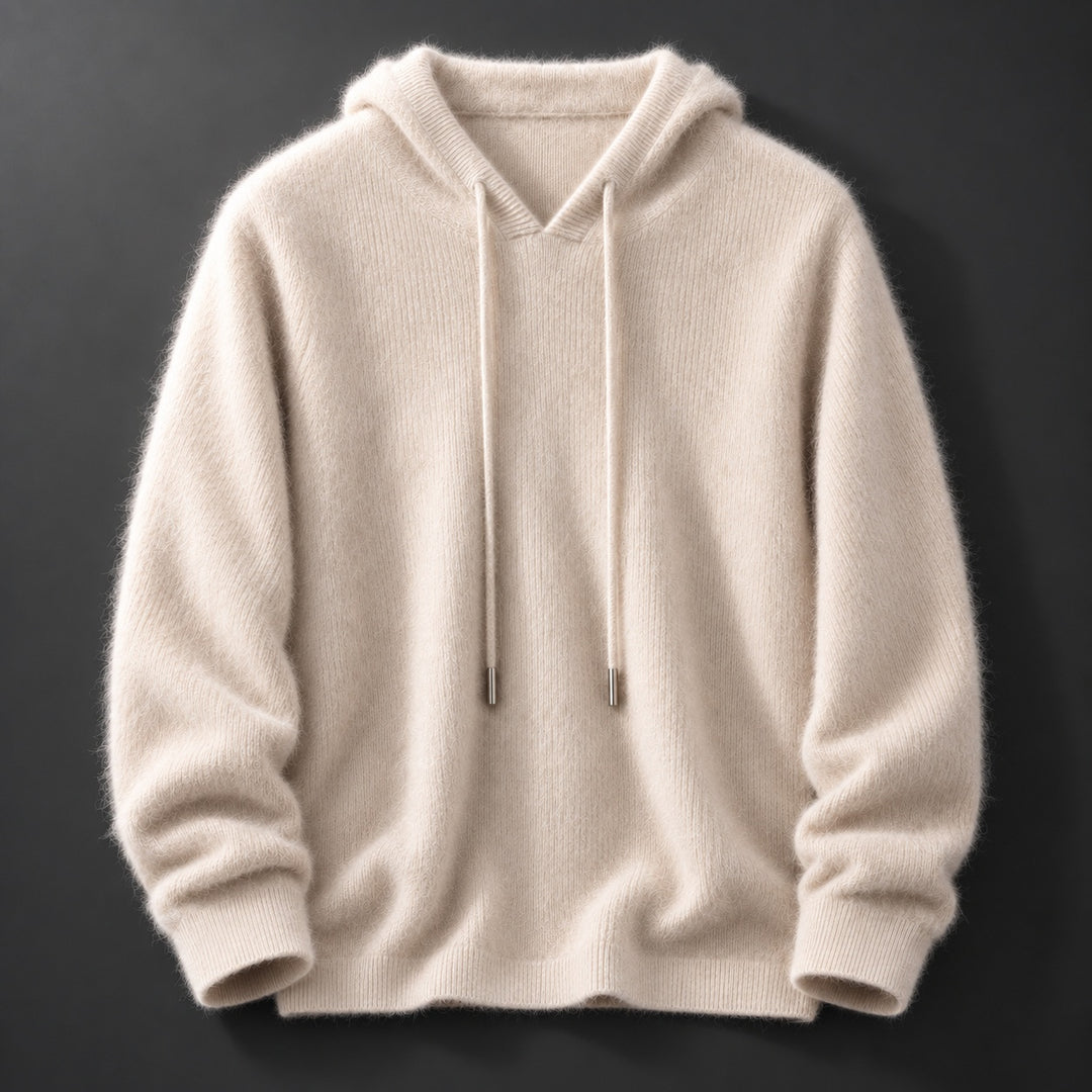 Fynch - Felpa con Cappuccio in Maglia Con Coulisse e Polsini a Costine