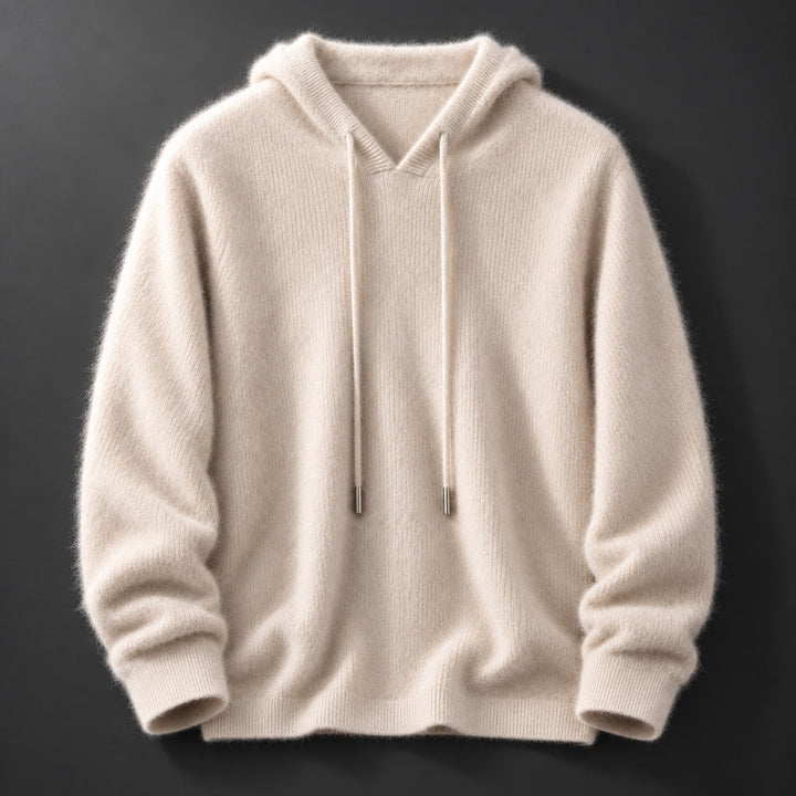 Fynch - Felpa con Cappuccio in Maglia Con Coulisse e Polsini a Costine