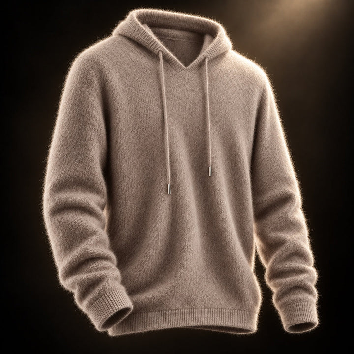 Fynch - Felpa con Cappuccio in Maglia Con Coulisse e Polsini a Costine