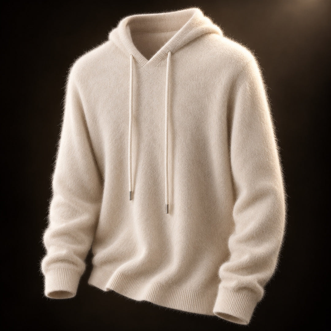 Fynch - Felpa con Cappuccio in Maglia Con Coulisse e Polsini a Costine