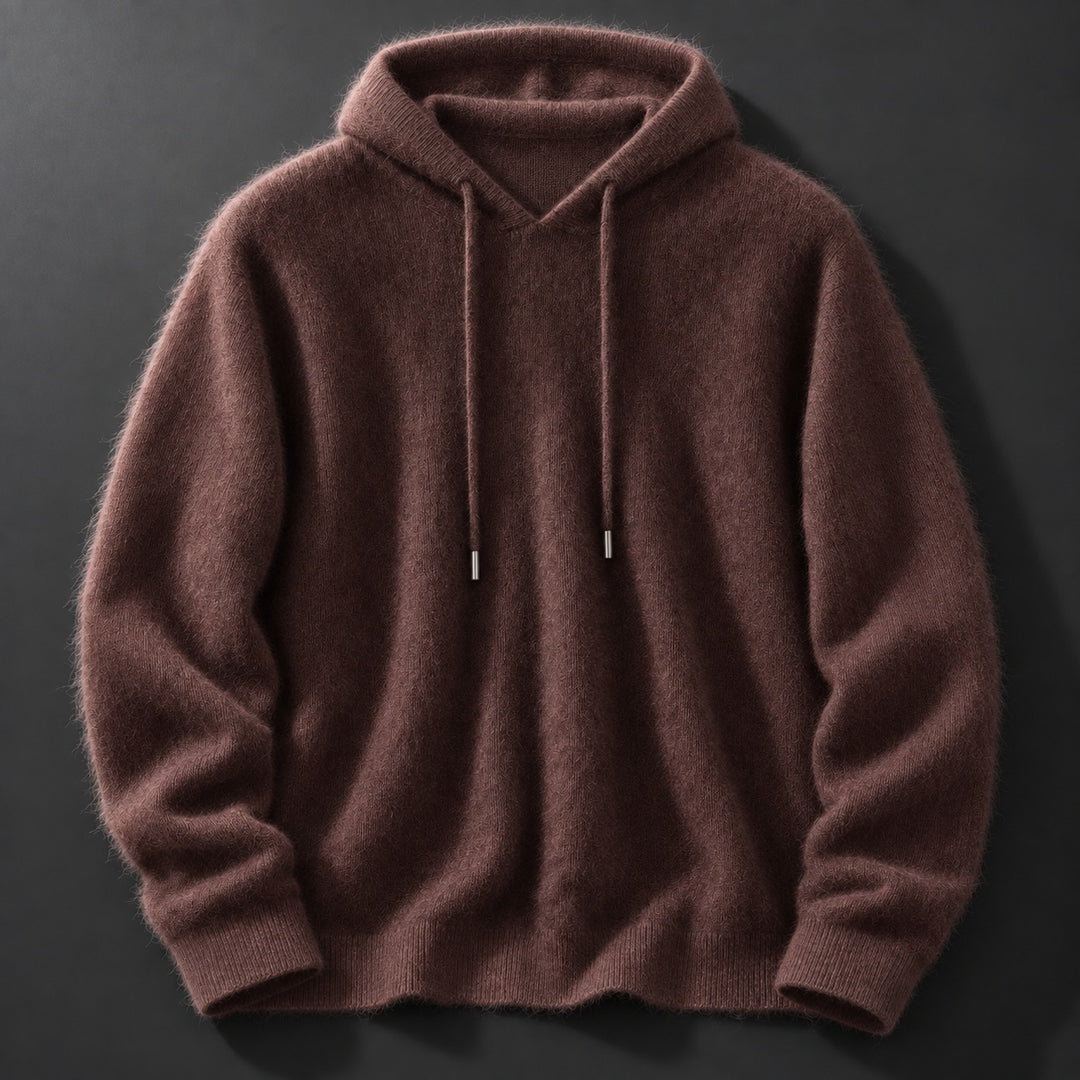 Fynch - Felpa con Cappuccio in Maglia Con Coulisse e Polsini a Costine