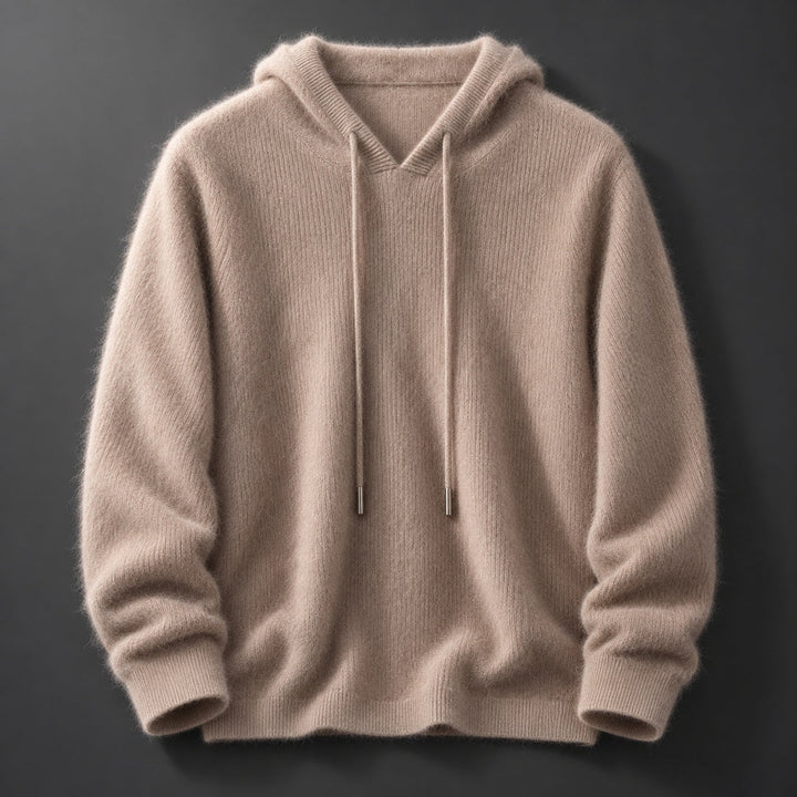Fynch - Felpa con Cappuccio in Maglia Con Coulisse e Polsini a Costine