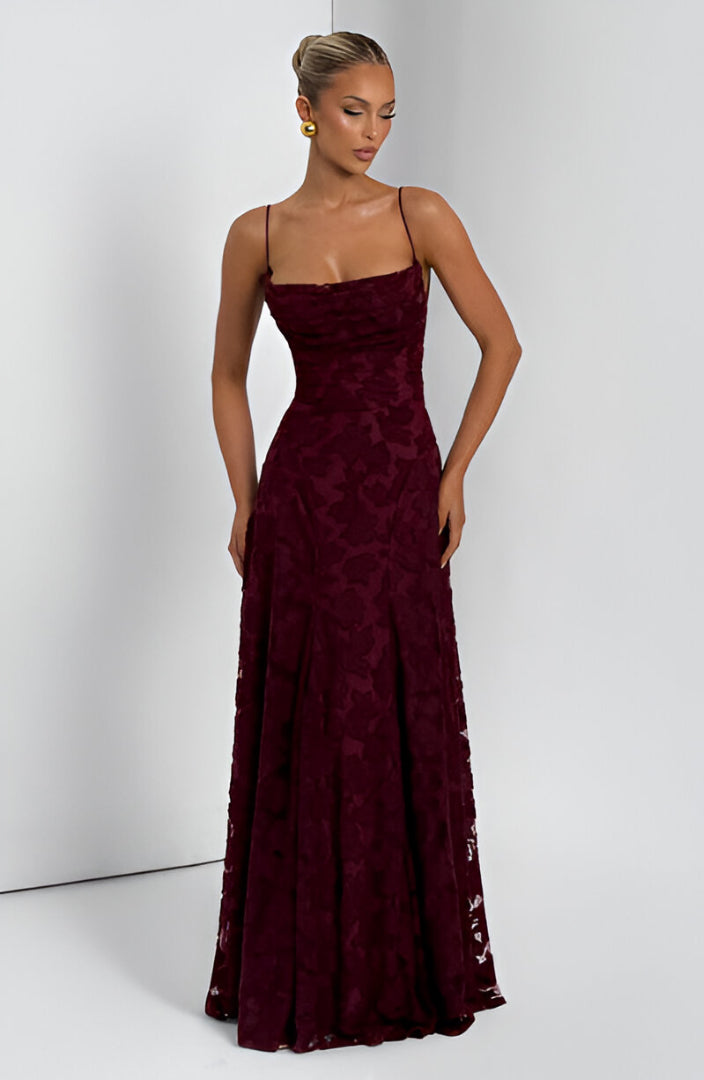 Alona - Elegante Abito Lungo Con Corsetto In Pizzo