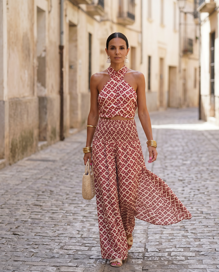 Nelessa - Elegante Completo Con Spalle Scoperte