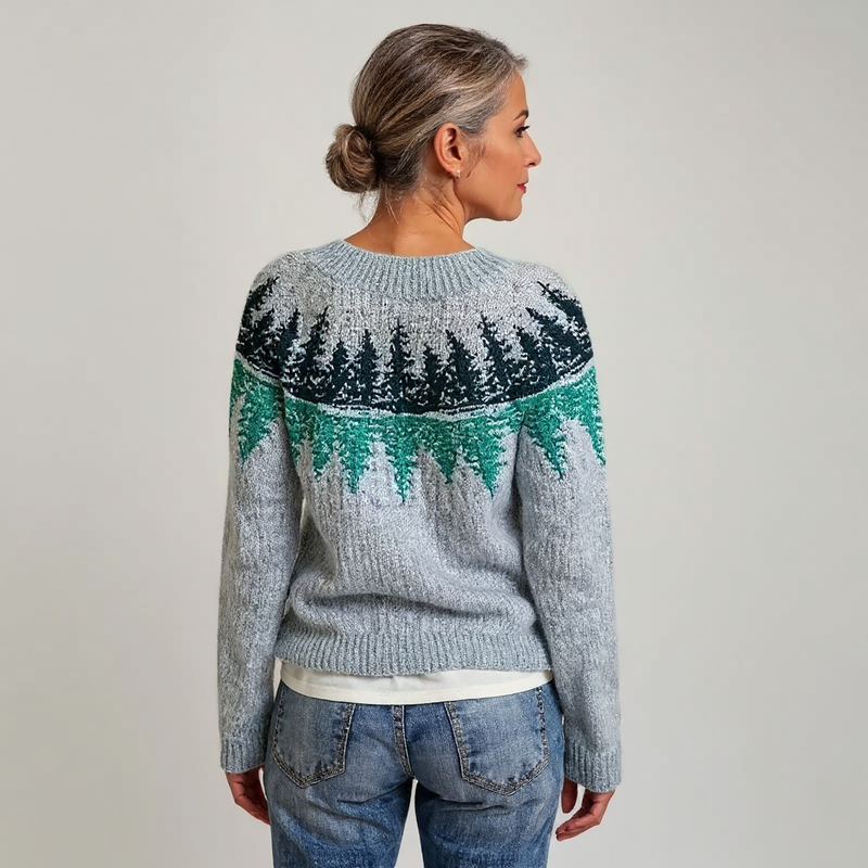 Anghileri - Maglione Classico Islandese In Lana Lavorato a Maglia