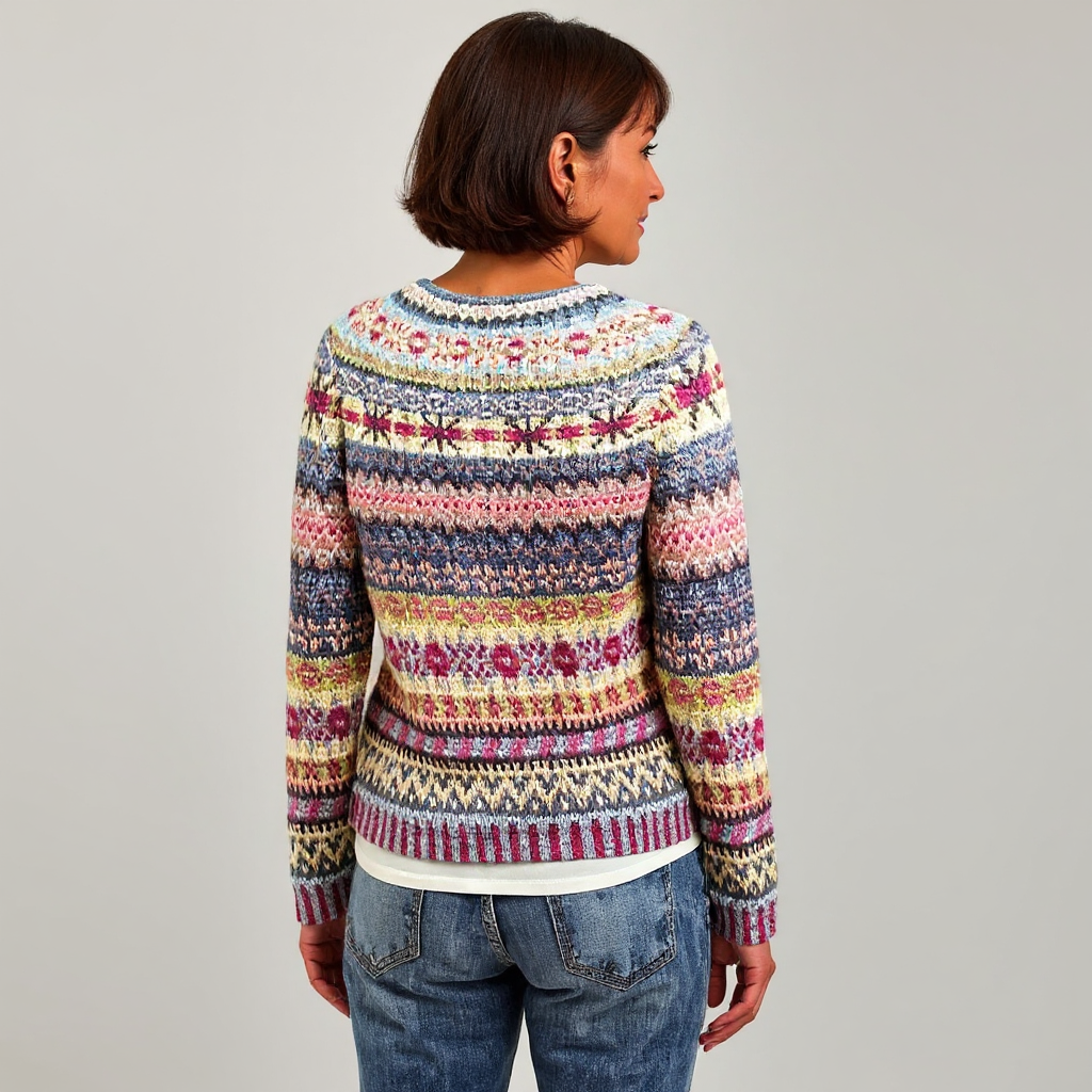 Bonansea - Maglione Classico Islandese In Lana Lavorato a Maglia