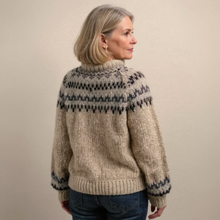 Toniolo - Maglione Classico Islandese In Lana Lavorato a Maglia