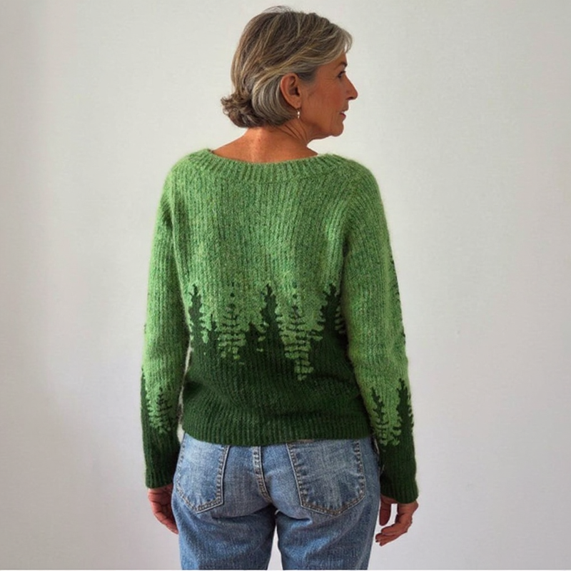 Lenzini - Maglione Classico Islandese In Lana Lavorato a Maglia