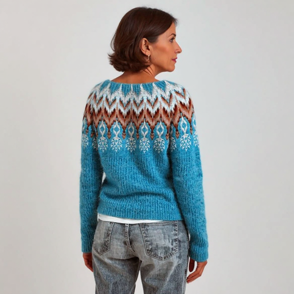 Giacinti - Maglione Classico Islandese In Lana Lavorato a Maglia