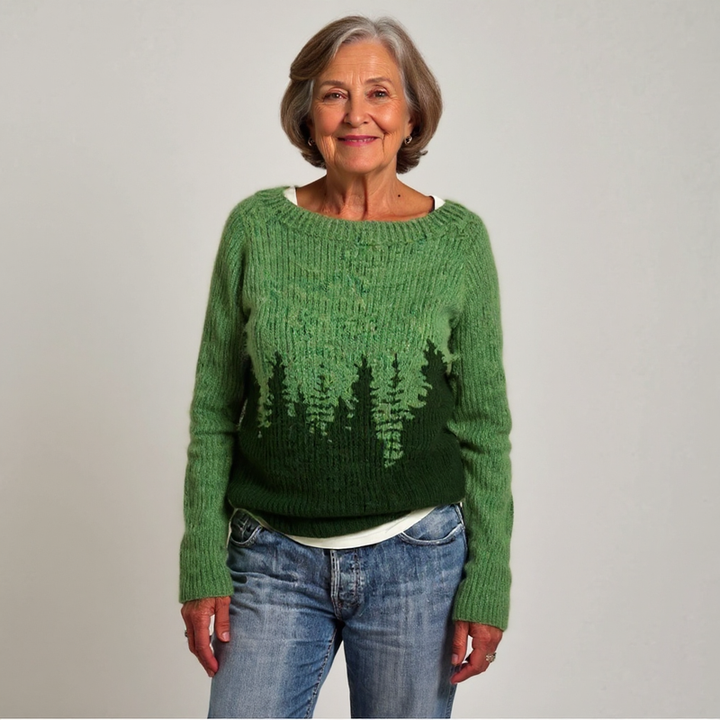 Lenzini - Maglione Classico Islandese In Lana Lavorato a Maglia