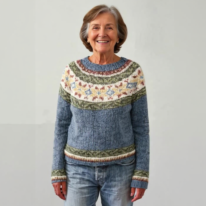 Cantore - Maglione Classico Islandese In Lana Lavorato a Maglia