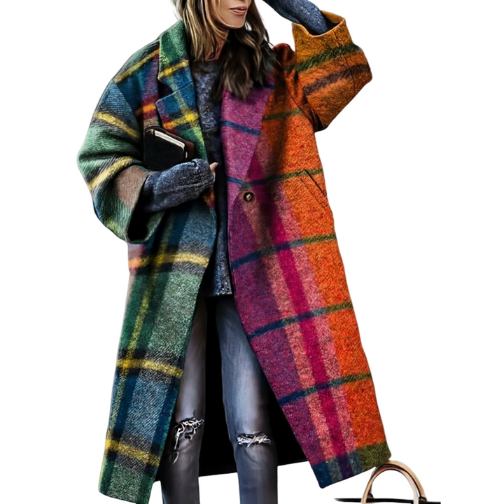 Orsolya - Cappotto Stampato a Maniche Lunghe Con Tasche