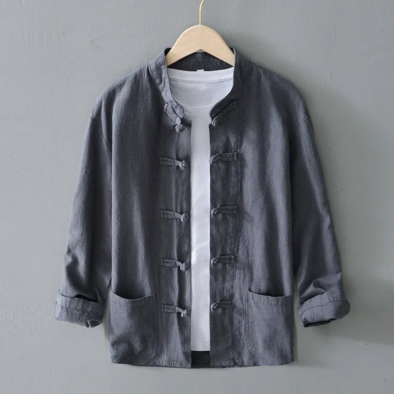 Ffinian - Camicia Mandarina in Cotone E Lino