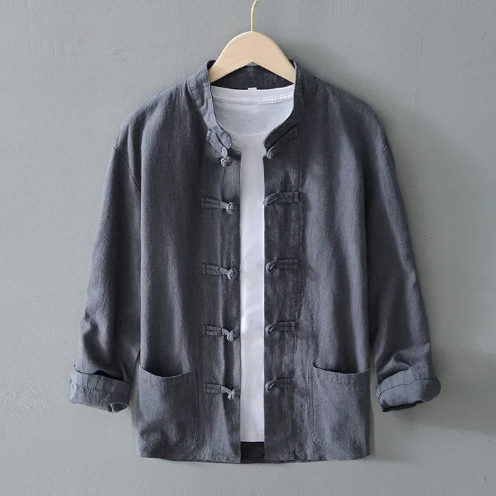 Ffinian - Camicia Mandarina in Cotone E Lino