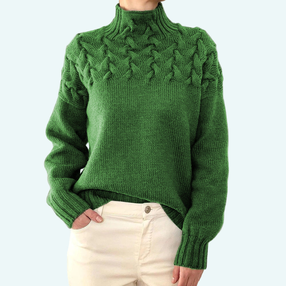 Farrah - Elegante Maglione a Collo Alto Lavorato a Maglia