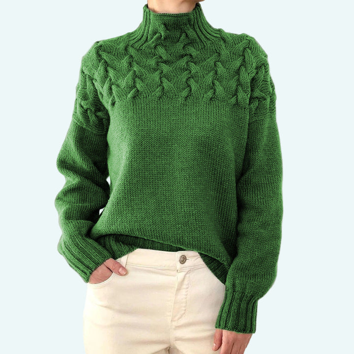 Farrah - Elegante Maglione a Collo Alto Lavorato a Maglia