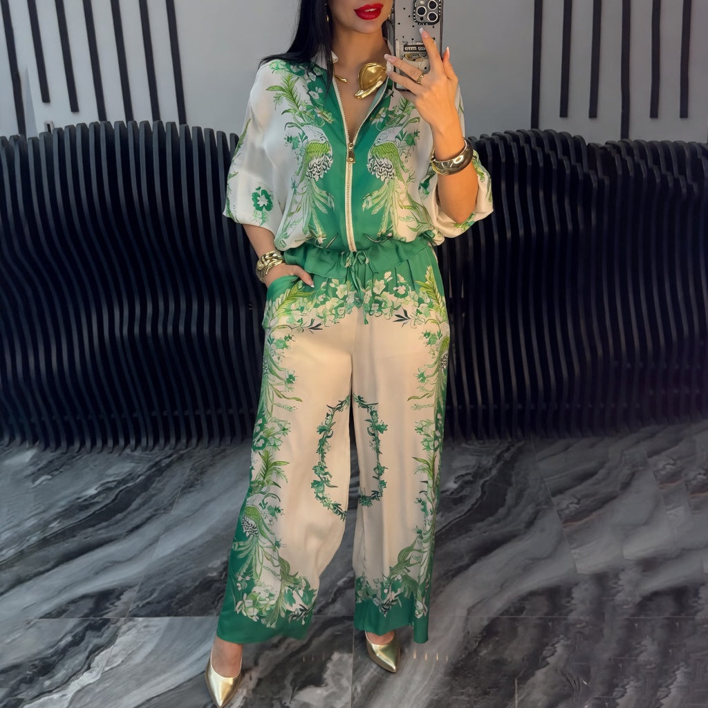 Katya - Set a Due Pezzi Con Elegante Stampa Floreale