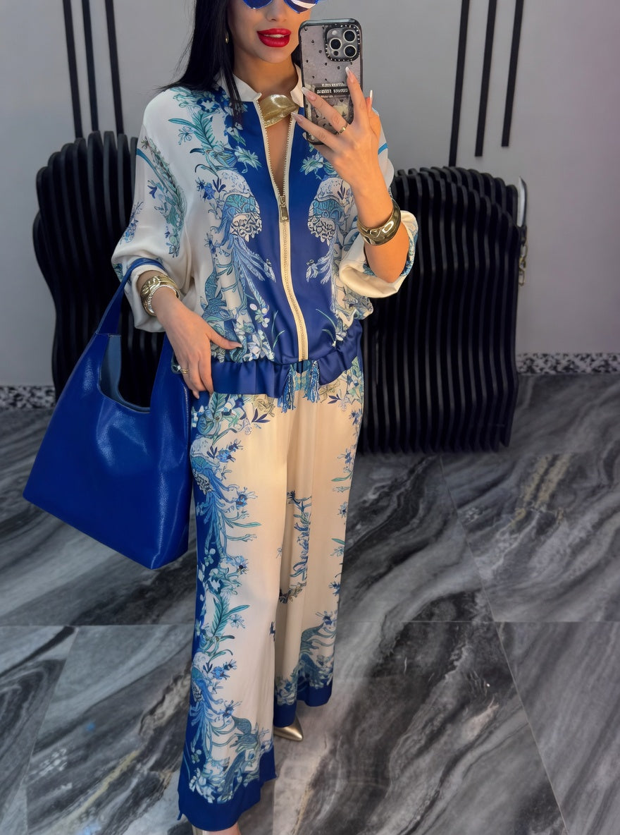 Katya - Set a Due Pezzi Con Elegante Stampa Floreale