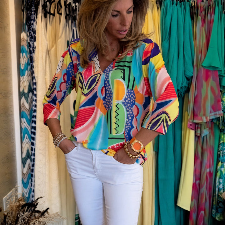 Marlain - Elegante Camicetta Con Scollo a V
