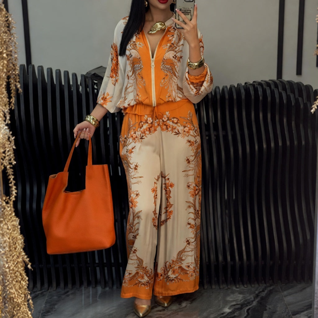 Katya - Set a Due Pezzi Con Elegante Stampa Floreale