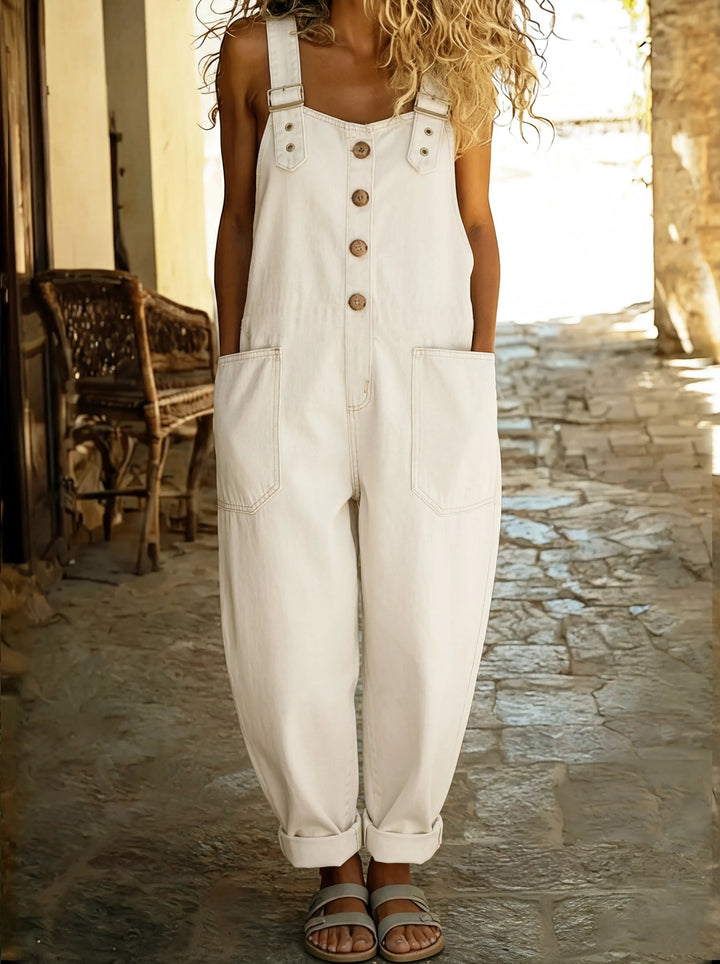 Chamodi - Tuta Casual in Denim Con Fibbia Regolabile