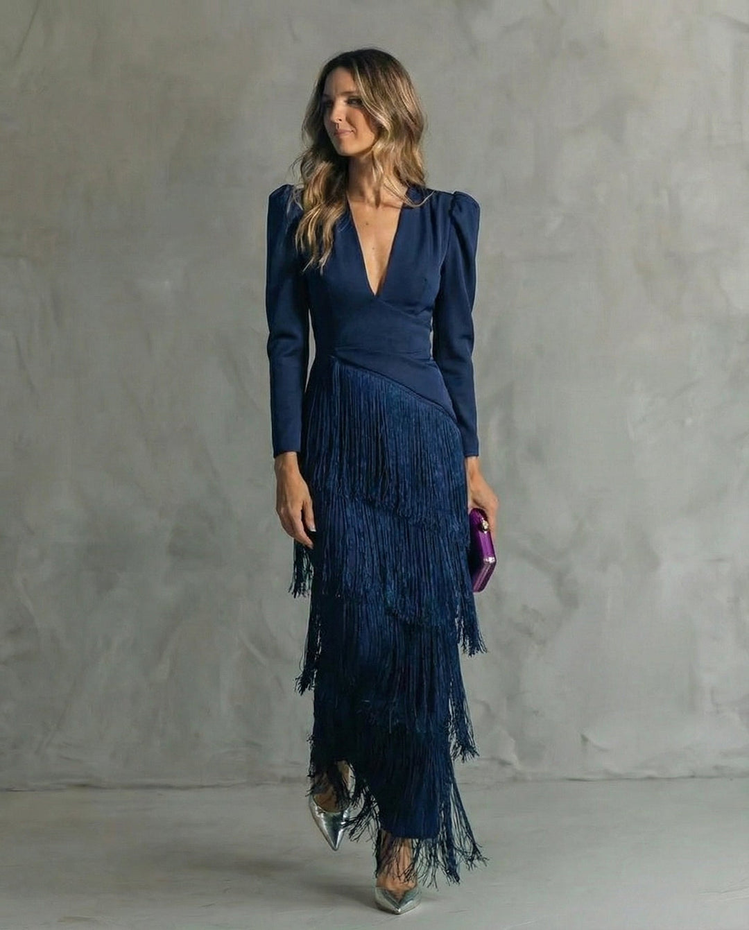Nipuni - Abito Elegante Con Maniche a Frange