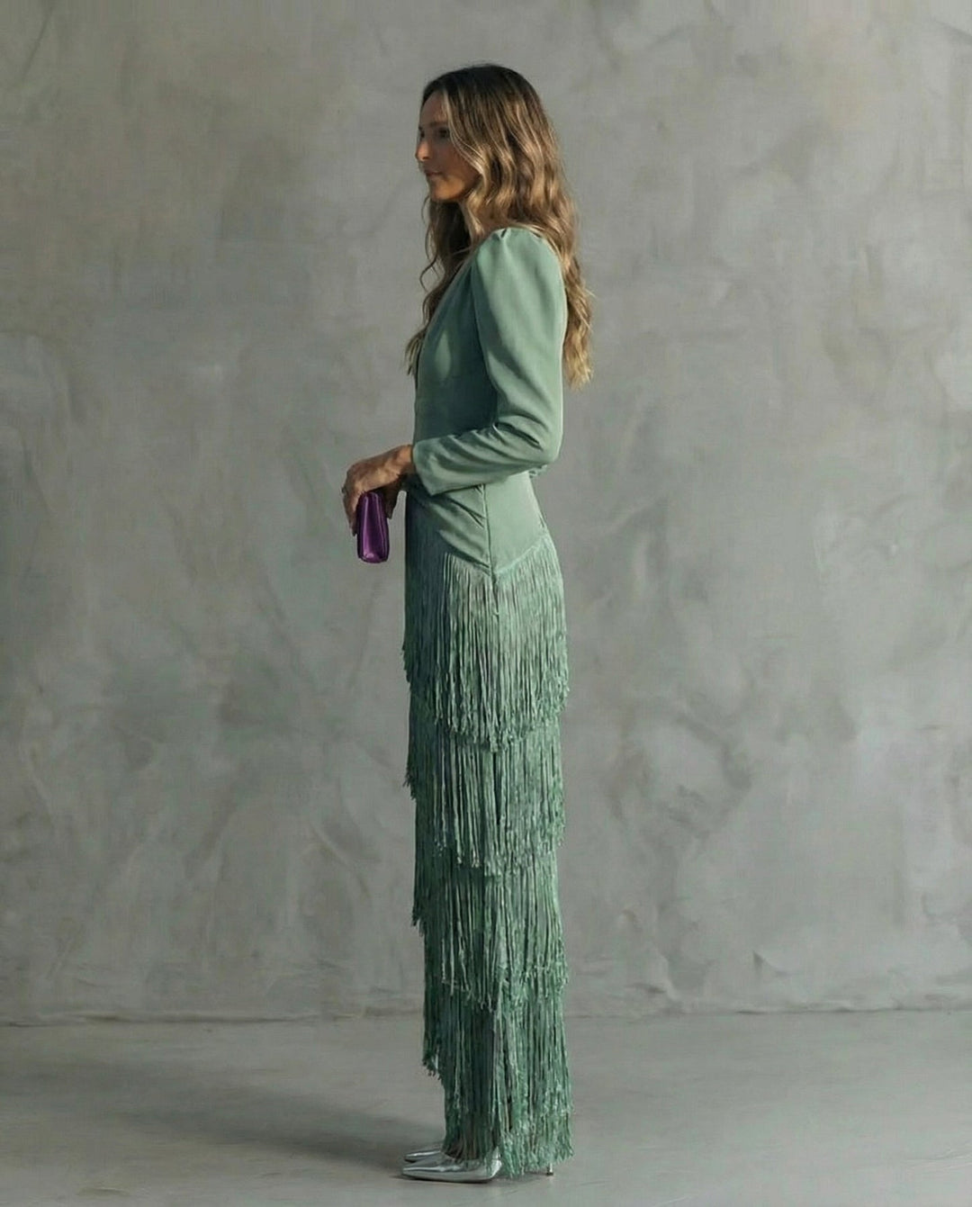 Nipuni - Abito Elegante Con Maniche a Frange